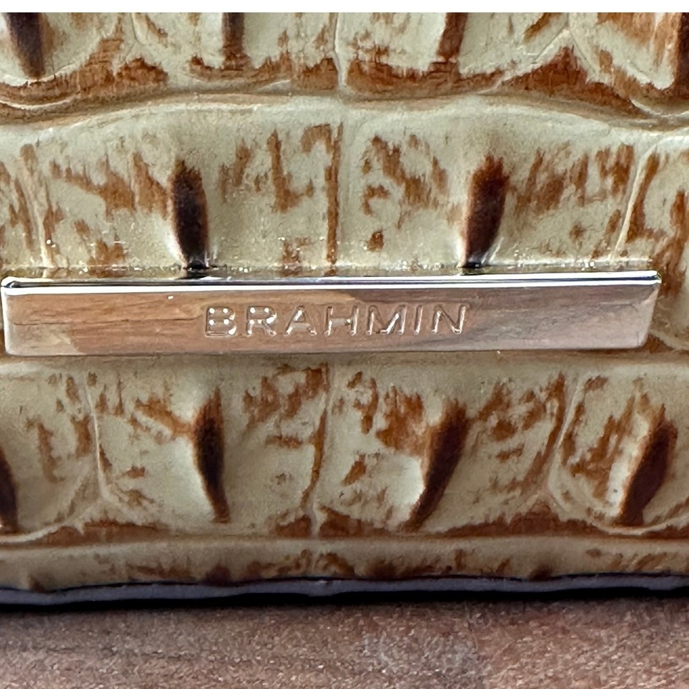 Brahmin NWOT Katie Crossbody Bag Wallet Set Pecan Brown Leather Croc Embossed - Picture 4 of 15